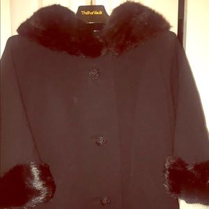 Vintage wool coat original buttons mahogany mink